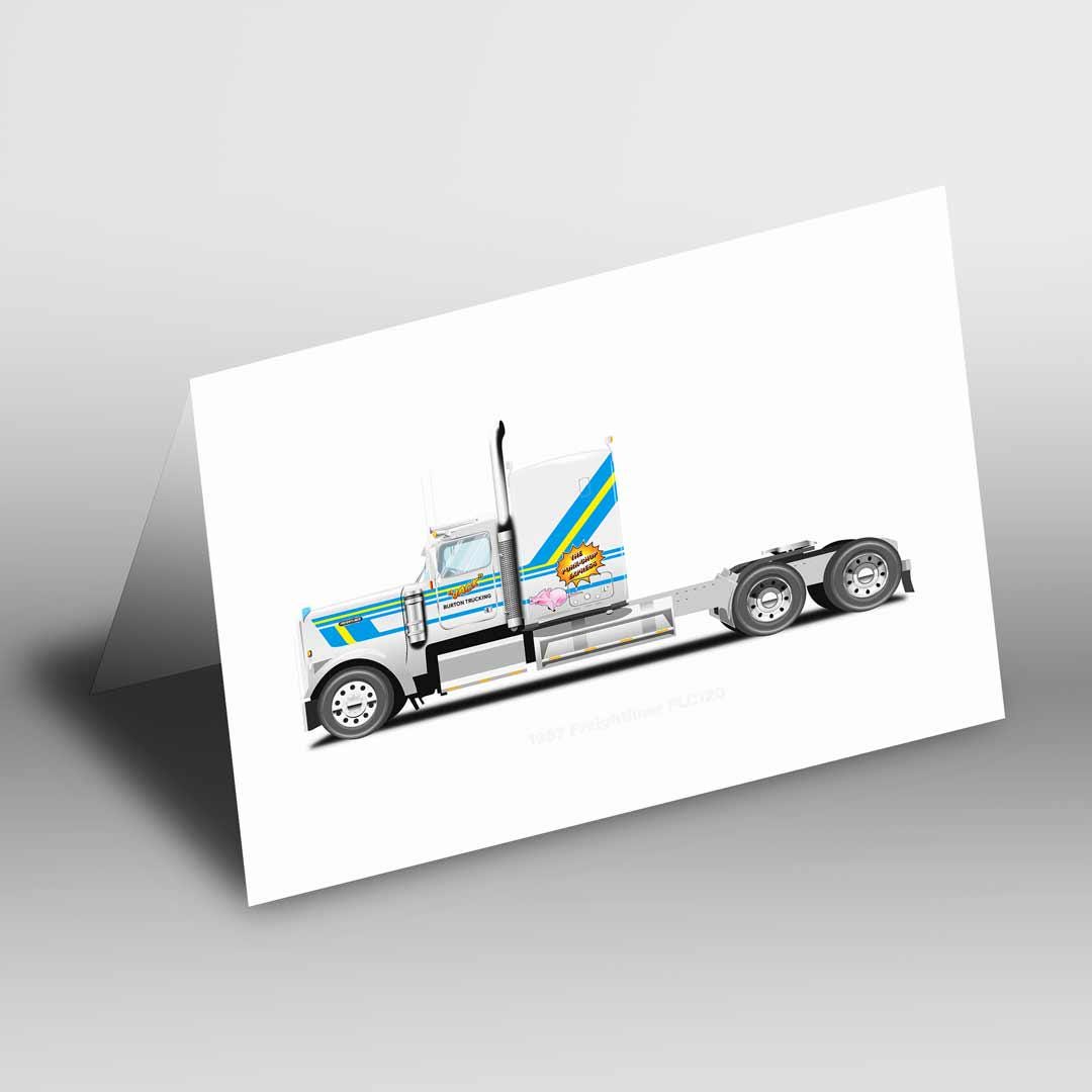 Big Trouble in Little China Greetings Card A5 to fit A5 Picture Frame, Pork Chop Express, 1987 Freightliner FLC120, Jack Burton Truck
