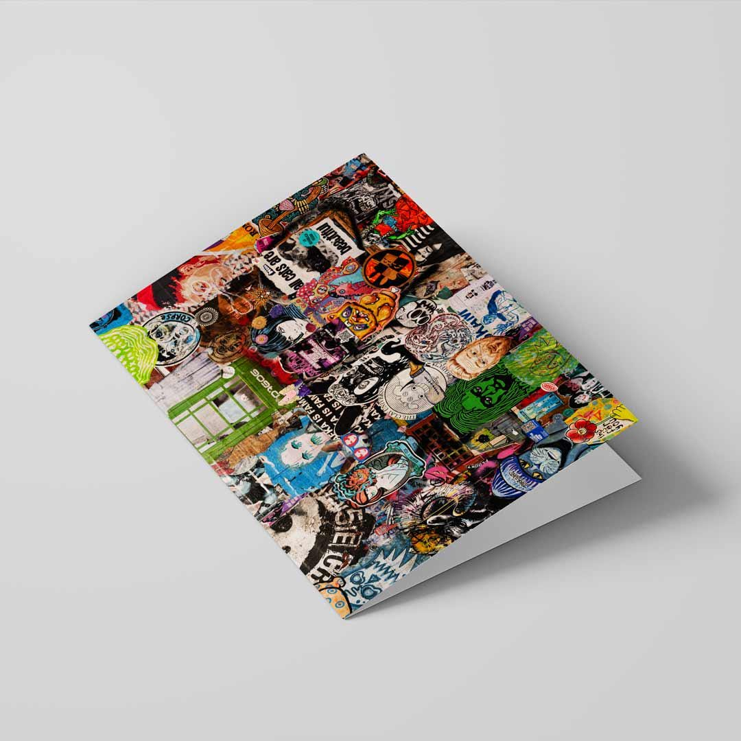 Colourful Creative Greetings Card A5 to fit A5 Picture Frame, Street Photography, Wall Art, Graffiti photo, Manchester print
