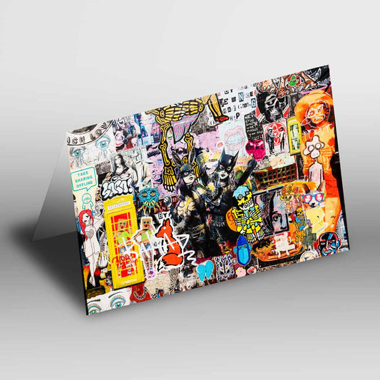 Colourful Creative Greetings Card A5 to fit A5 Picture Frame, Street Photography, Wall Art, Graffiti photo, Manchester print