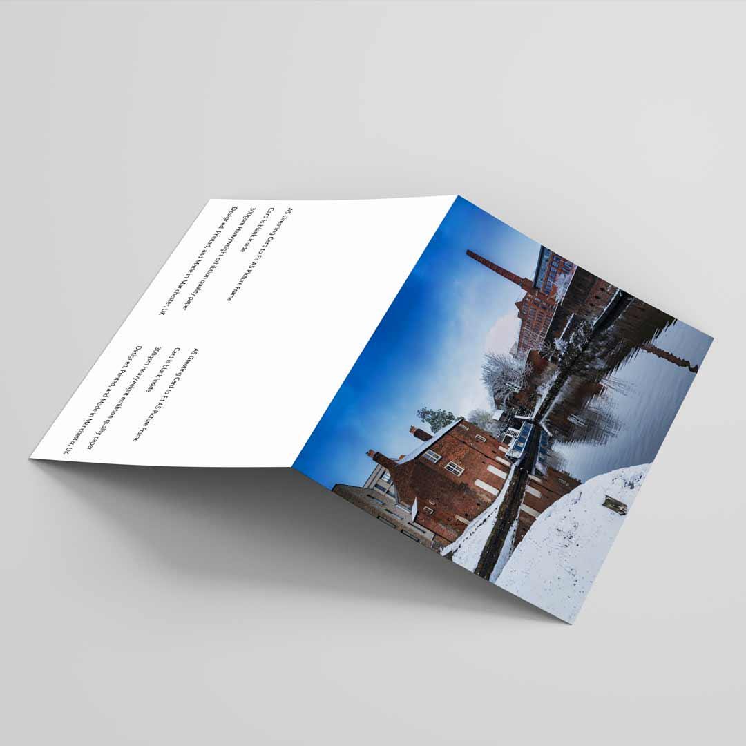 Winter Themed Greetings Card A5 to fit A5 Picture Frame, Street Photography, Wall Art, Ancoats Manchester Street Photography