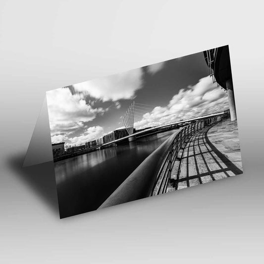 Black and White Greetings Card A5 to fit A5 Picture Frame, Street Photography, Wall Art, Media City, Salford Quays Manchester