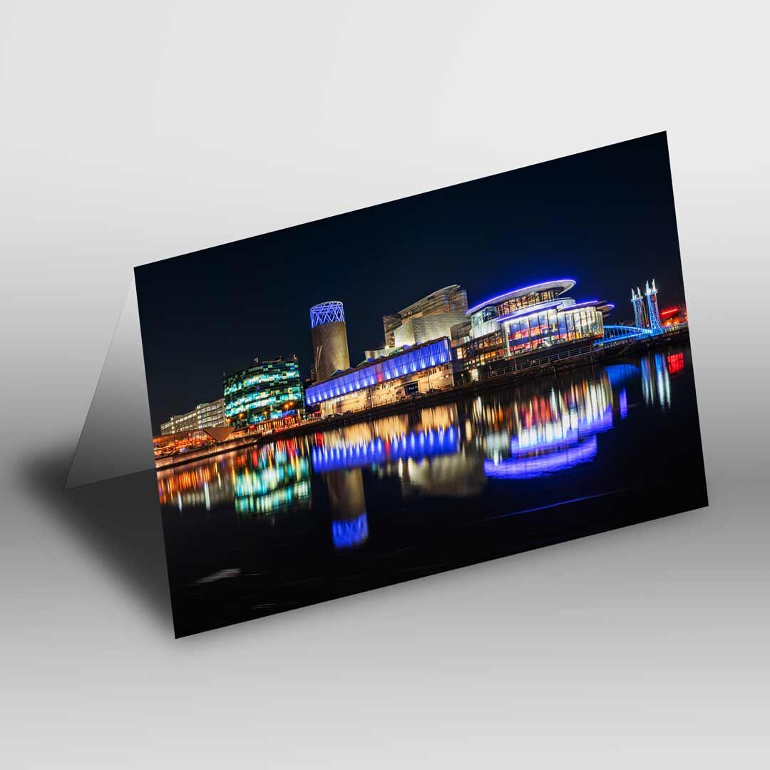 Salford Quays Manchester Greetings Card A5 to fit A5 Picture Frame, Street Photography, Wall Art, Media City