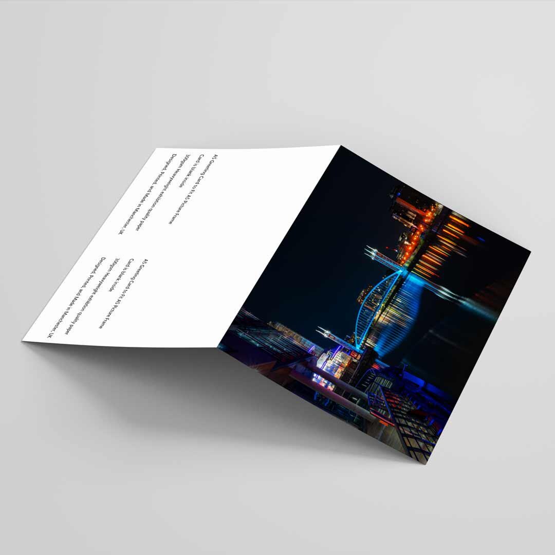 Salford Quays Manchester Greetings Card A5 to fit A5 Picture Frame, Street Photography, Wall Art, Media City