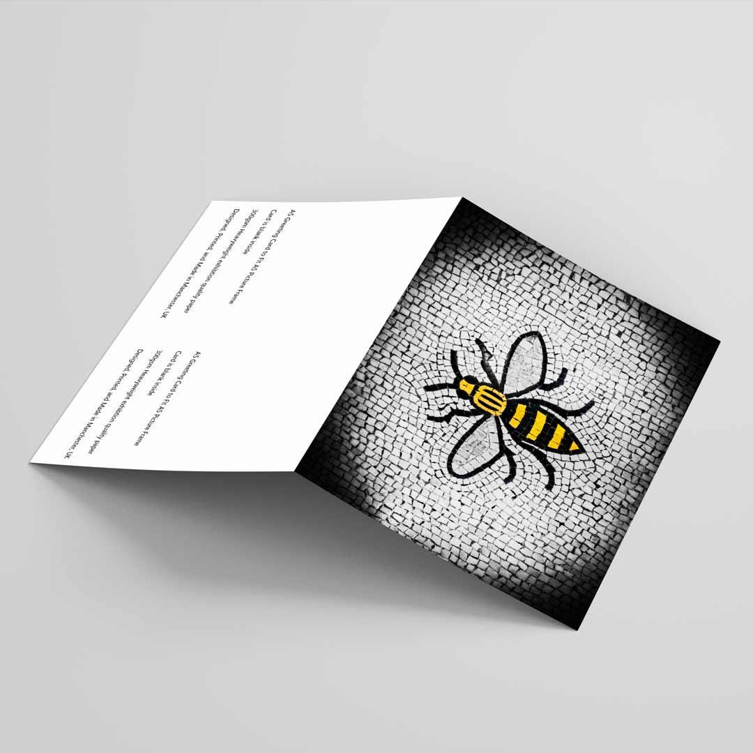 Manchester Bee Greetings Card A5 to fit A5 Picture Frame, Street Photography, Wall Art