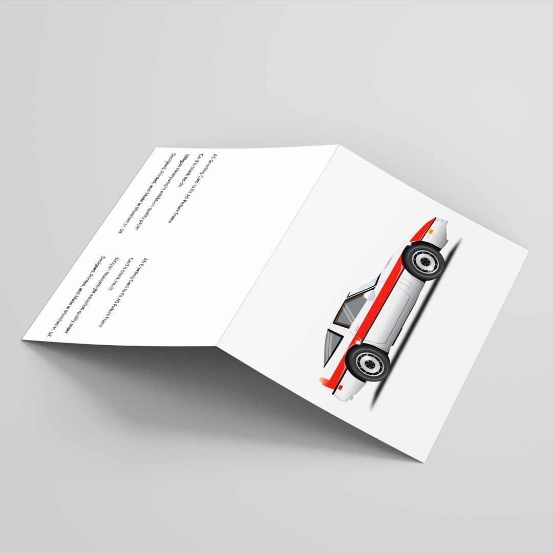 A-Team Chevrolet Corvette Coupe Car Greetings Card A5 to fit A5 Picture Frame, Illustration, Minimalist Fun Pop Art