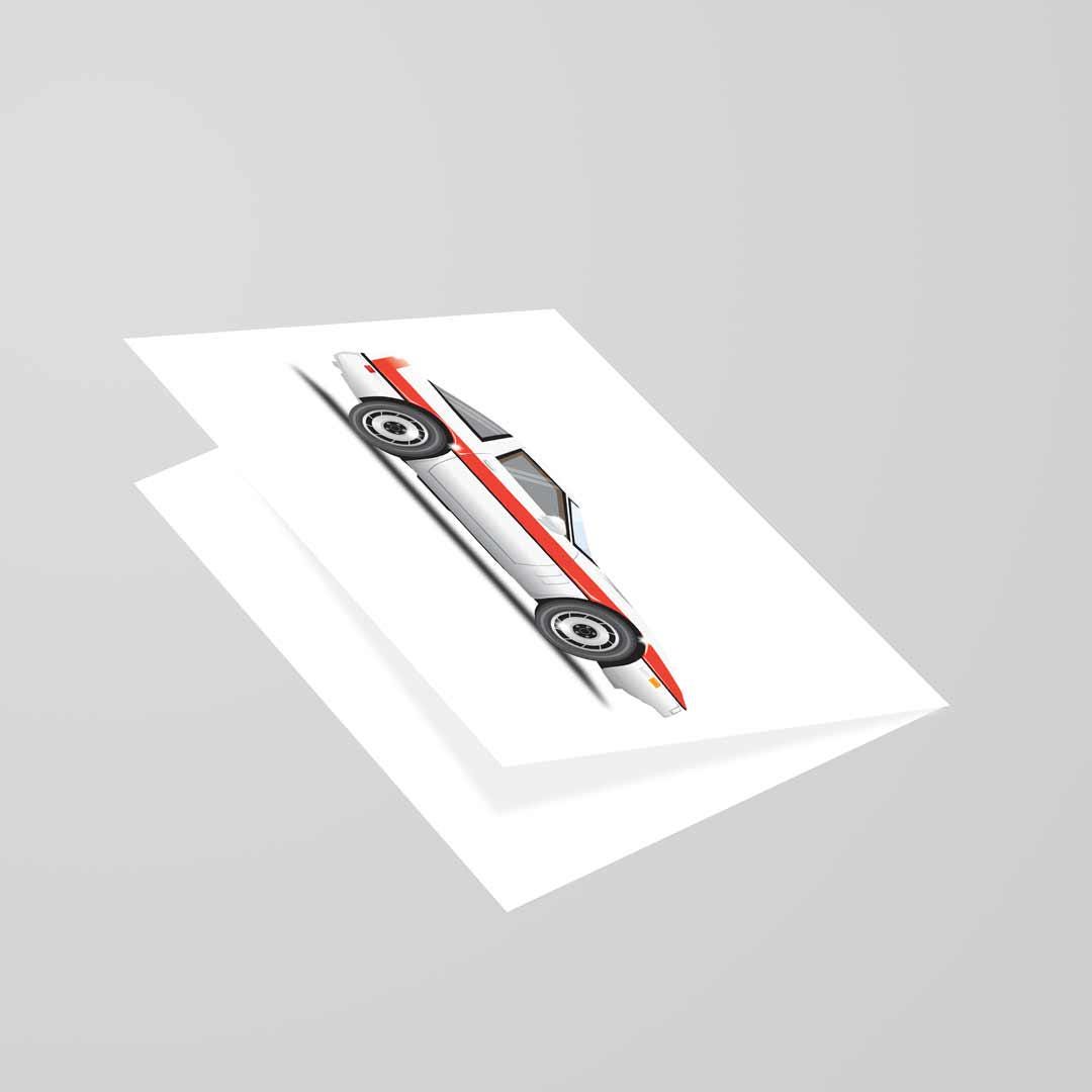 A-Team Chevrolet Corvette Coupe Car Greetings Card A5 to fit A5 Picture Frame, Illustration, Minimalist Fun Pop Art