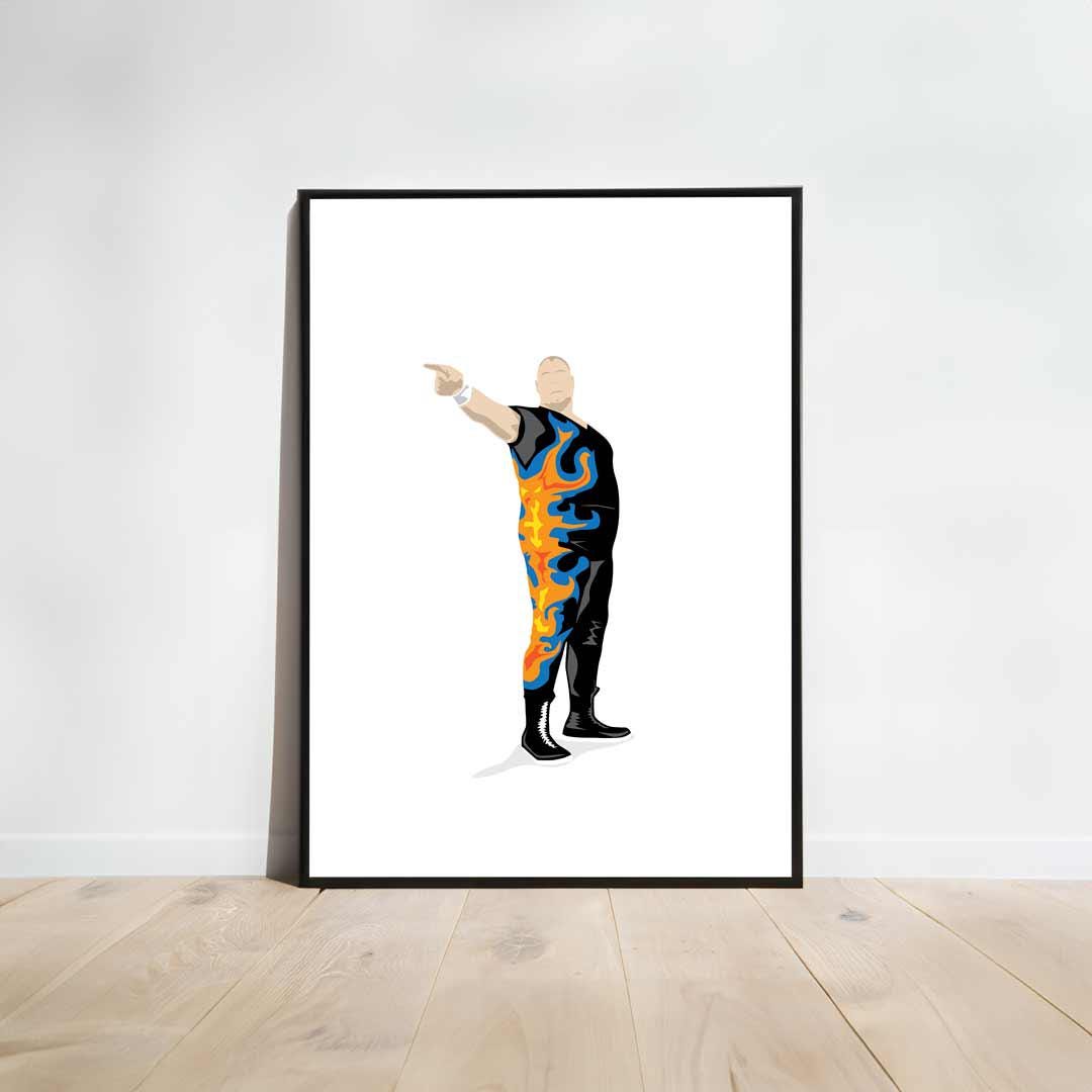 Minimal Wrestling Illustration, Wrestling Art, Wrestling Poster, Fun Pop Culture Wall Art Print