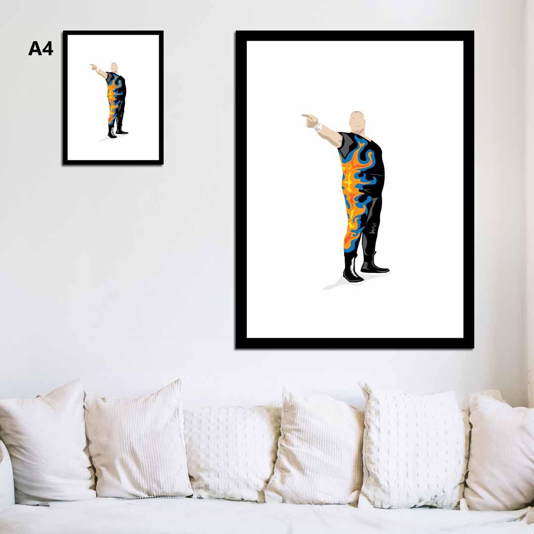 Minimal Wrestling Illustration, Wrestling Art, Wrestling Poster, Fun Pop Culture Wall Art Print