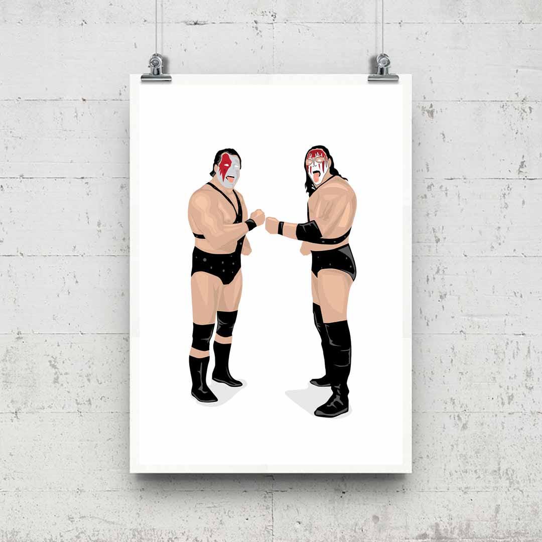Minimal Wrestling Illustration, Wrestling Art, Wrestling Poster, Fun Pop Culture Wall Art Print