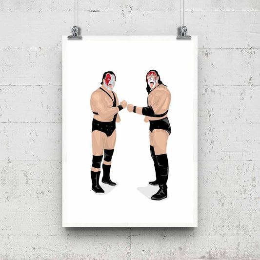 Minimal Wrestling Illustration, Wrestling Art, Wrestling Poster, Fun Pop Culture Wall Art Print