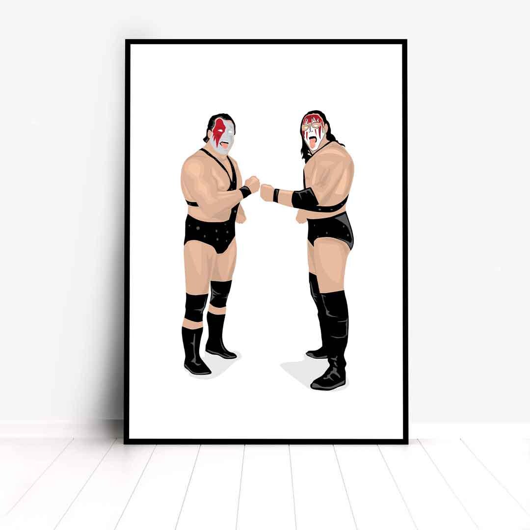 Minimal Wrestling Illustration, Wrestling Art, Wrestling Poster, Fun Pop Culture Wall Art Print