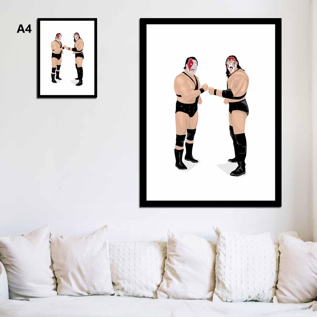 Minimal Wrestling Illustration, Wrestling Art, Wrestling Poster, Fun Pop Culture Wall Art Print