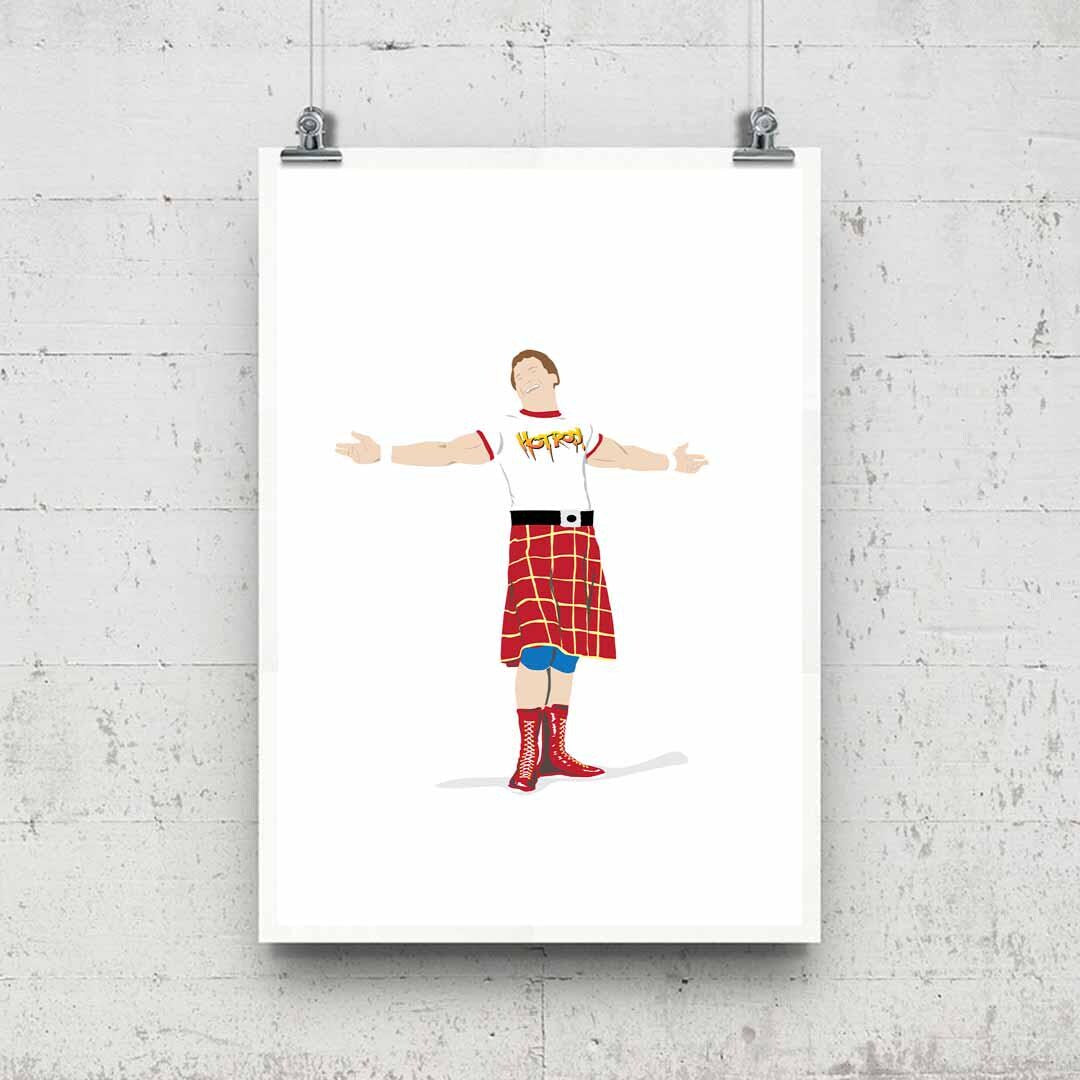 Minimal Wrestling Illustration, Wrestling Art, Wrestling Poster, Fun Pop Culture Wall Art Print