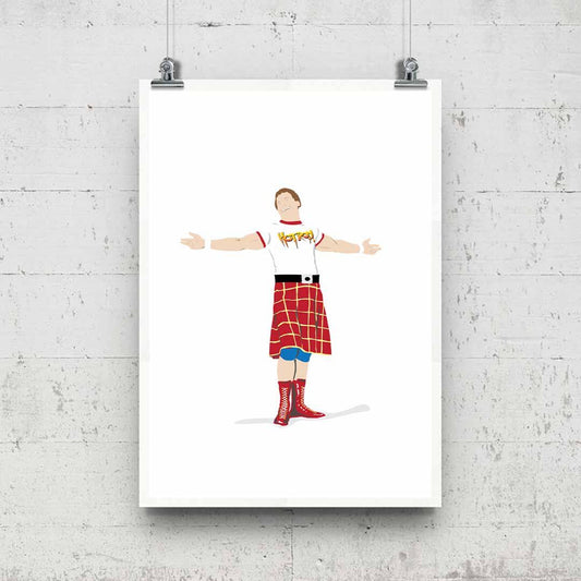 Minimal Wrestling Illustration, Wrestling Art, Wrestling Poster, Fun Pop Culture Wall Art Print