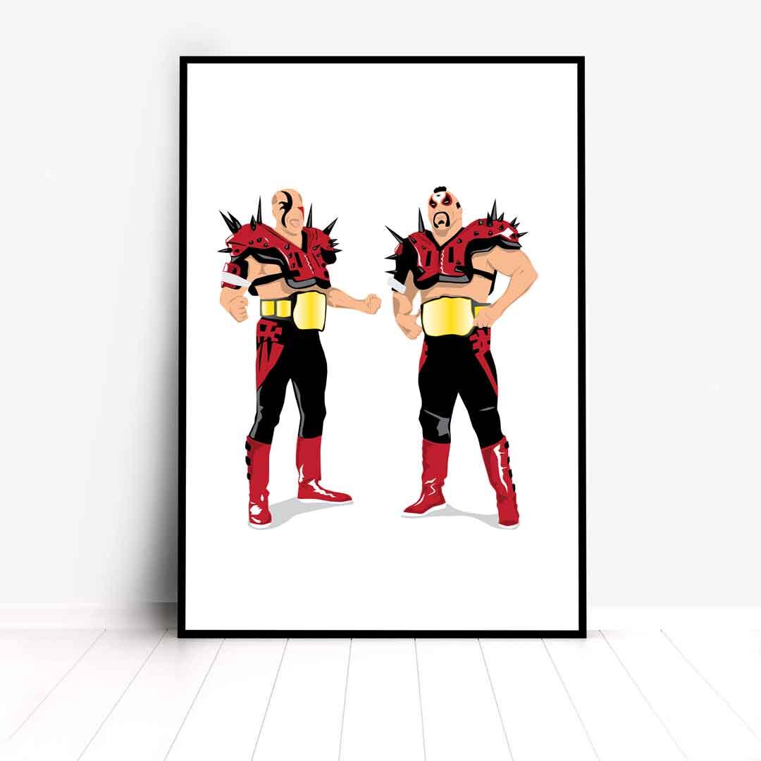 Minimal Wrestling Illustration, Wrestling Art, Wrestling Poster, Fun Pop Culture Wall Art Print