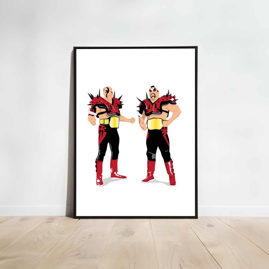 Minimal Wrestling Illustration, Wrestling Art, Wrestling Poster, Fun Pop Culture Wall Art Print