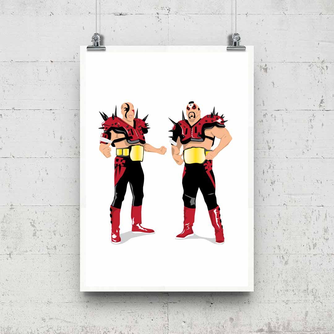 Minimal Wrestling Illustration, Wrestling Art, Wrestling Poster, Fun Pop Culture Wall Art Print