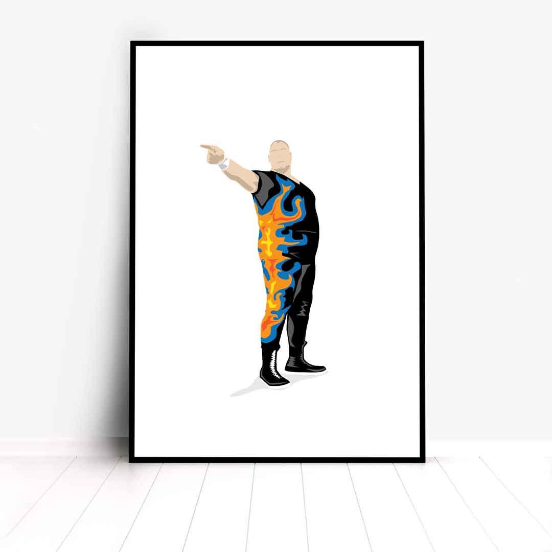 Minimal Wrestling Illustration, Wrestling Art, Wrestling Poster, Fun Pop Culture Wall Art Print