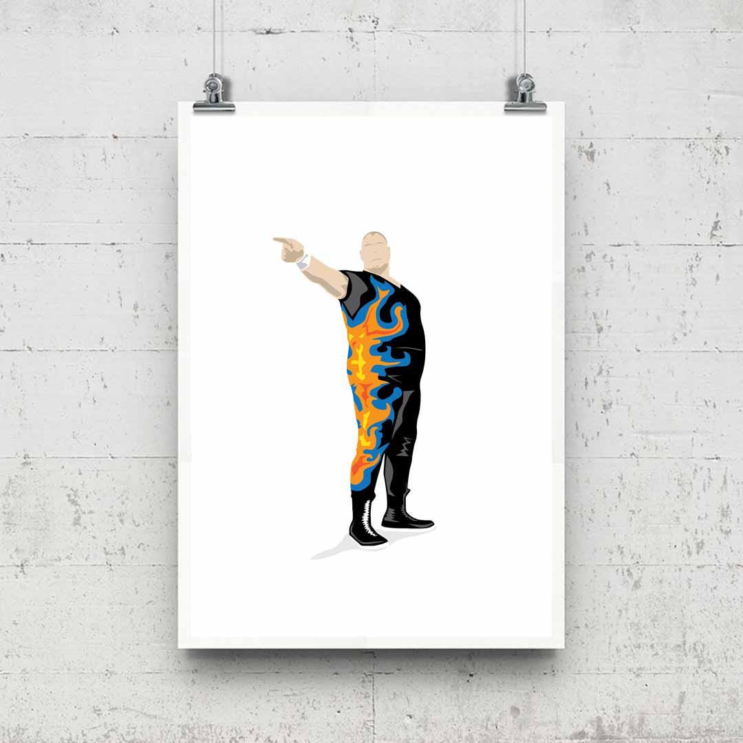 Minimal Wrestling Illustration, Wrestling Art, Wrestling Poster, Fun Pop Culture Wall Art Print