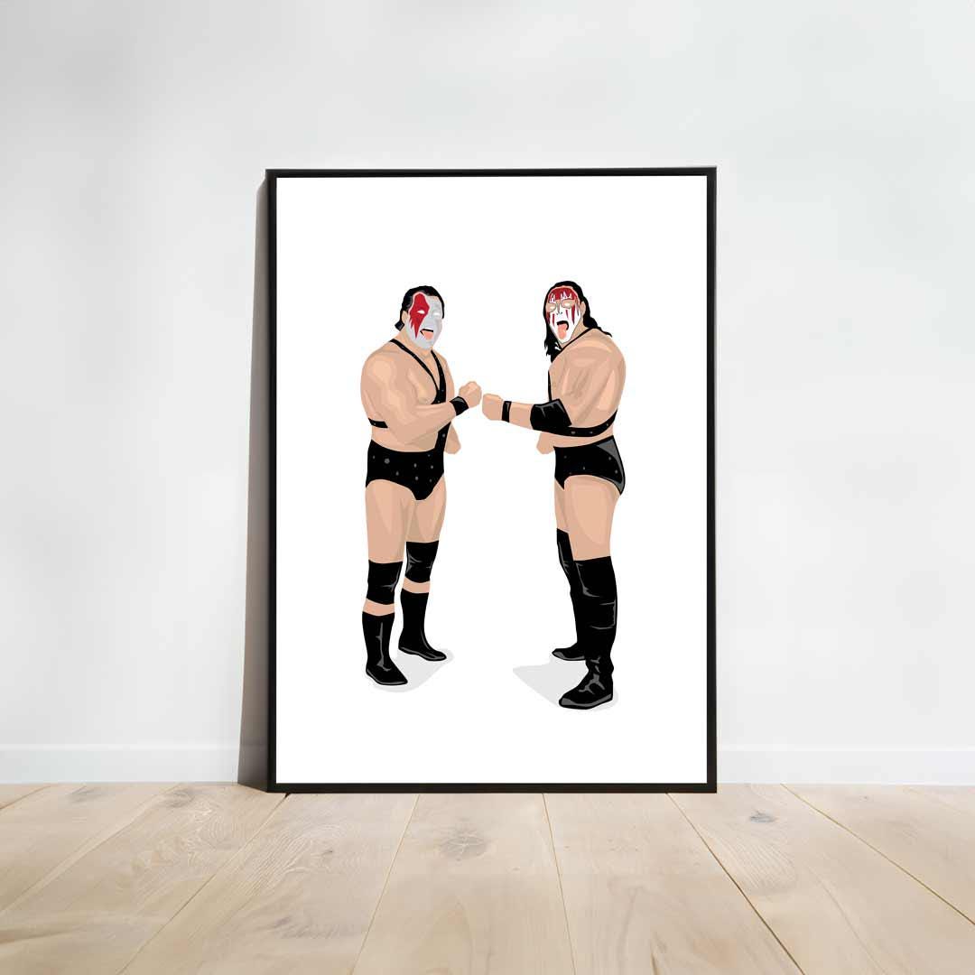 Minimal Wrestling Illustration, Wrestling Art, Wrestling Poster, Fun Pop Culture Wall Art Print