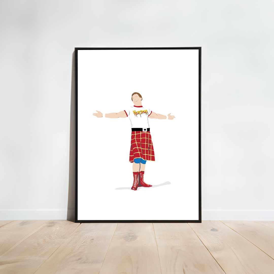 Minimal Wrestling Illustration, Wrestling Art, Wrestling Poster, Fun Pop Culture Wall Art Print