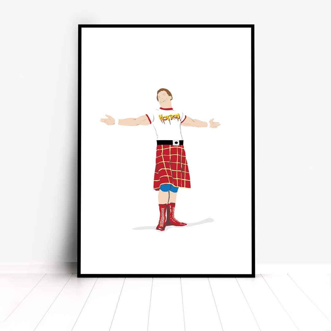 Minimal Wrestling Illustration, Wrestling Art, Wrestling Poster, Fun Pop Culture Wall Art Print