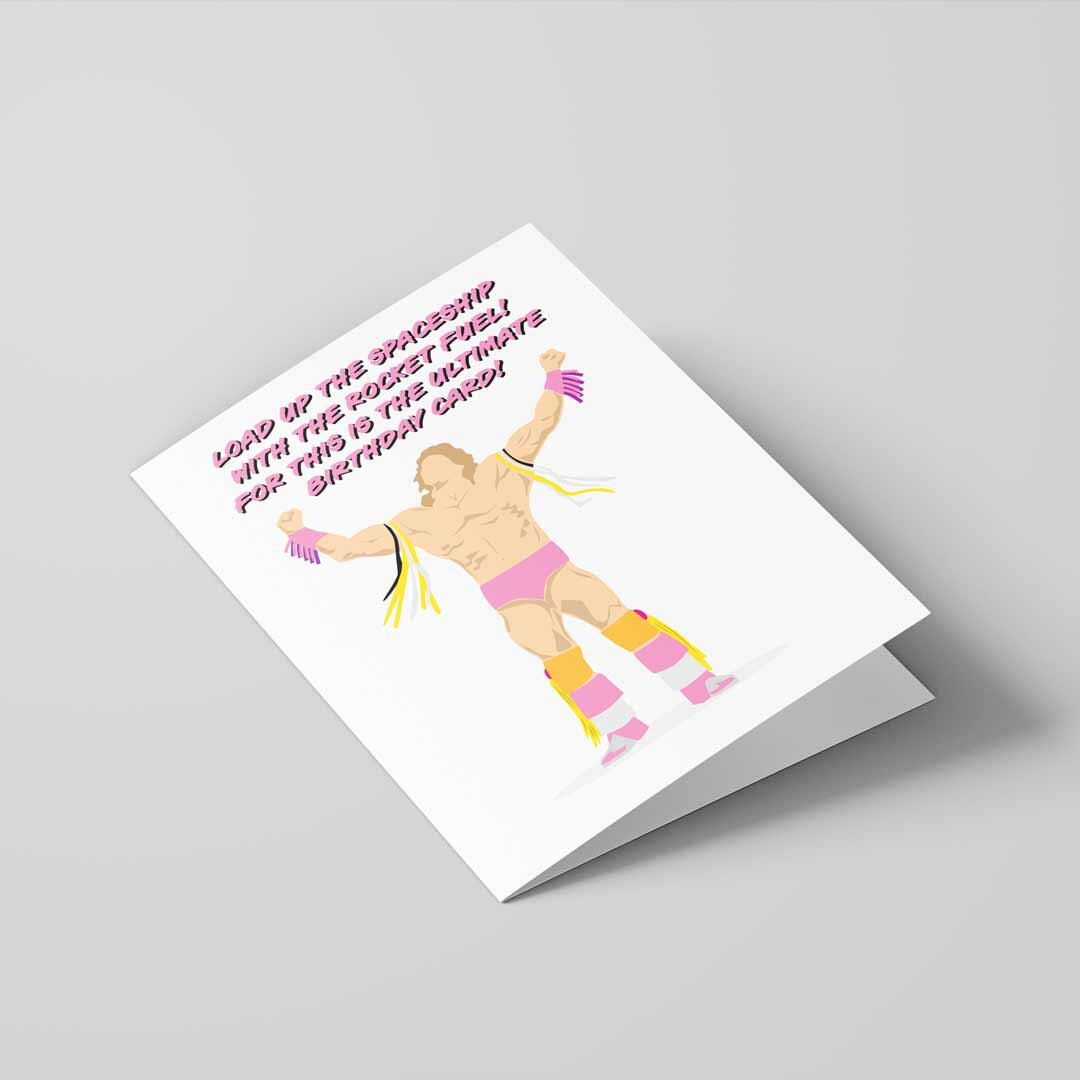 The Ultimate Wrestling Birthday Greetings Card A5 to fit A5 Retro Fun Pop, Wrestling Art