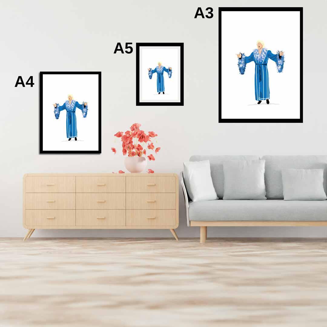 Ric Flair Minimal Wrestling Illustration, Wrestling Art, Wrestling Poster, Fun Pop Culture Wall Art Print
