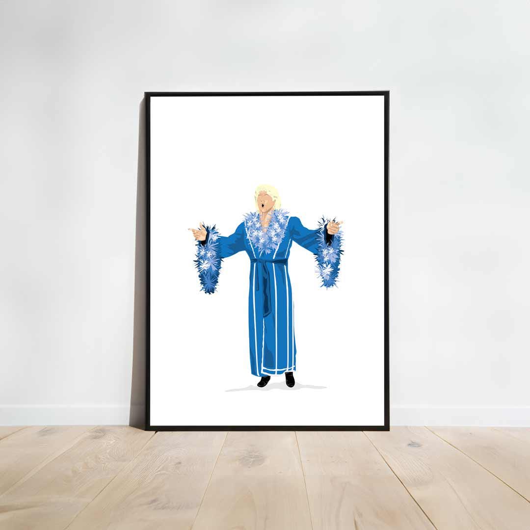 Ric Flair Minimal Wrestling Illustration, Wrestling Art, Wrestling Poster, Fun Pop Culture Wall Art Print