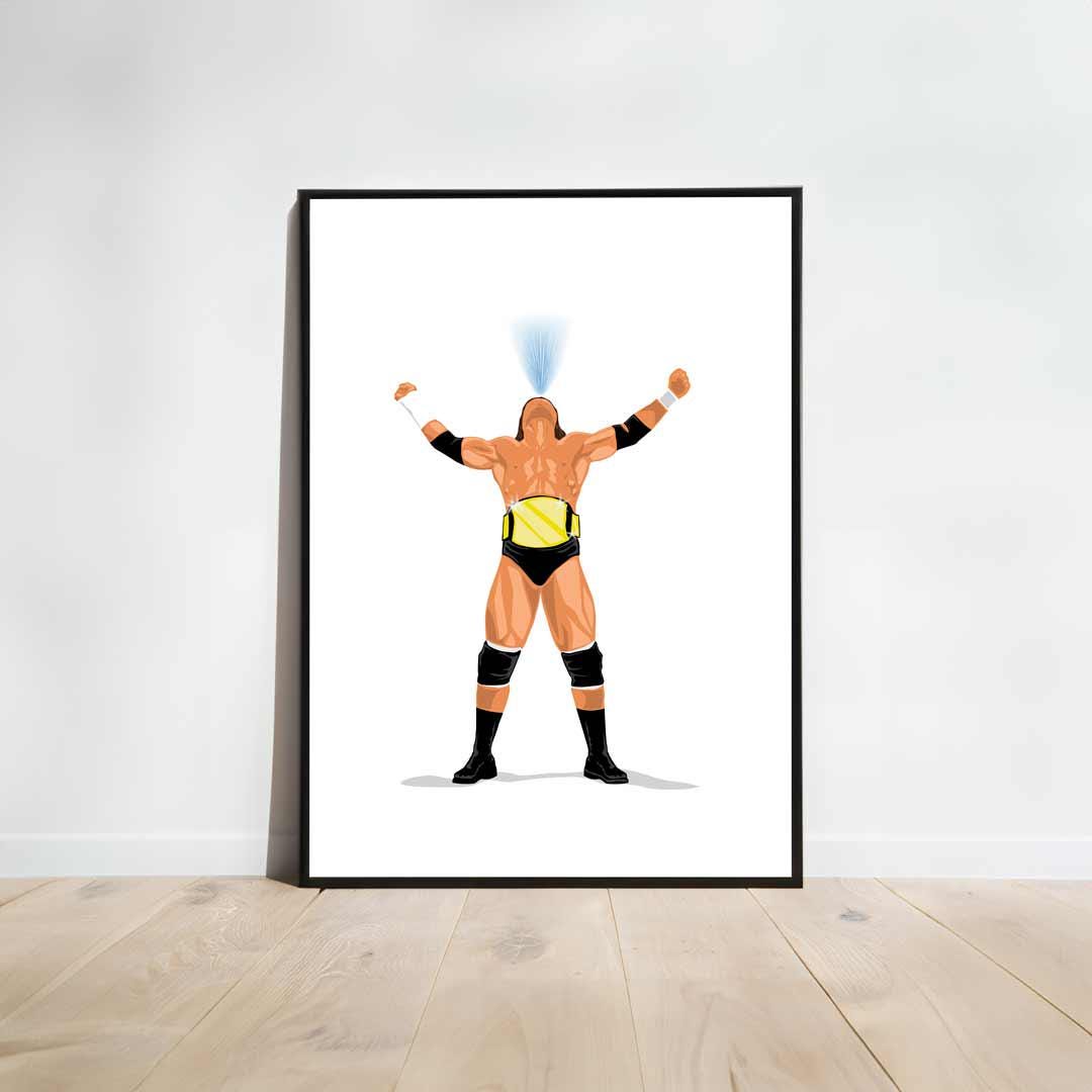 Triple H Illustration Minimal Wrestling Illustration, Wrestling Art, Wrestling Poster, Fun Pop Culture Wall Art Print