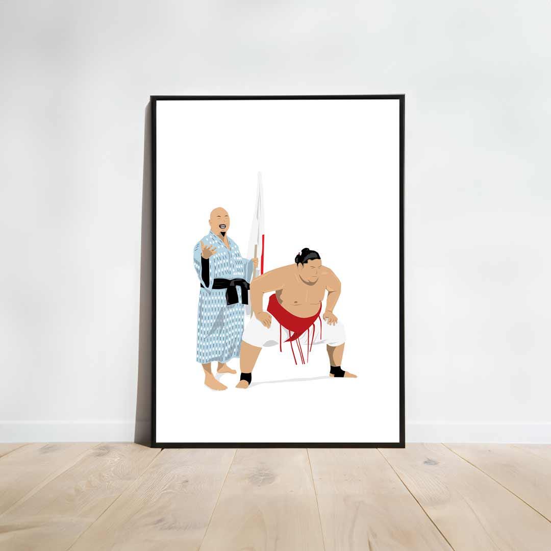 Minimal Wrestling Illustration, Wrestling Art, Wrestling Poster, Fun Pop Culture Wall Art Print