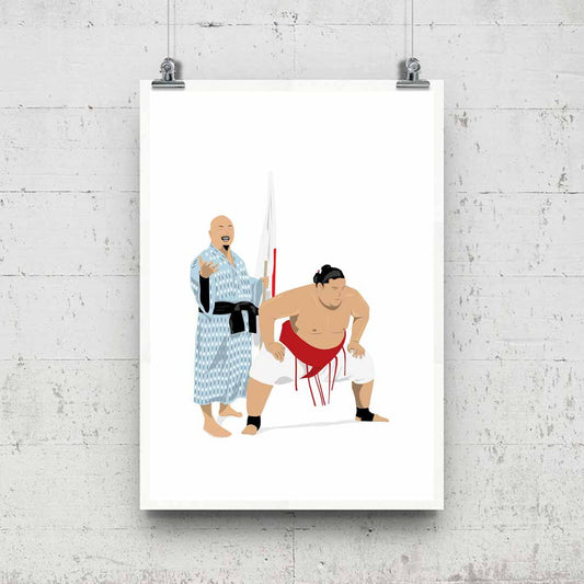 Minimal Wrestling Illustration, Wrestling Art, Wrestling Poster, Fun Pop Culture Wall Art Print