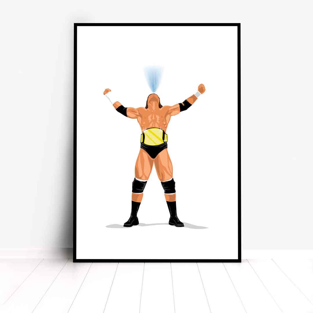 Triple H Illustration Minimal Wrestling Illustration, Wrestling Art, Wrestling Poster, Fun Pop Culture Wall Art Print