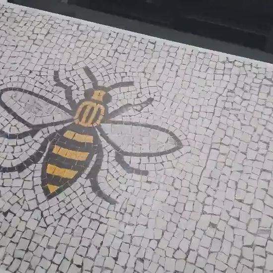 Manchester Worker Bee Mosaic Mancunian Fine Art Print, Manchester Town Hall Iconic Symbol, A4, A3, A2